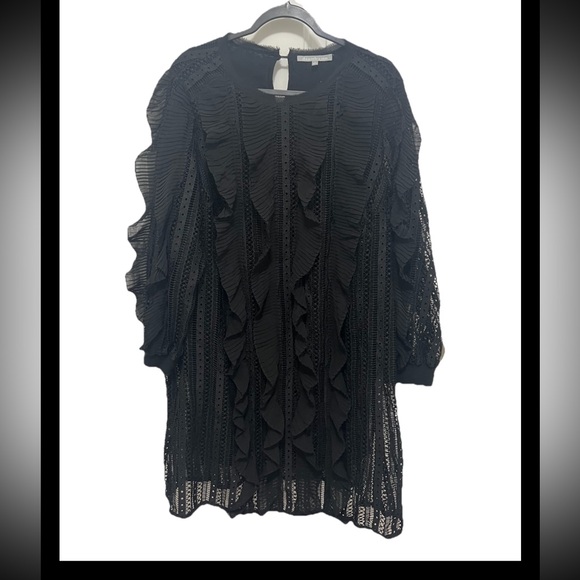 Daniel Rainn Dresses & Skirts - Daniel Rainn Dress Women 1X Black‎ Striped Shift Short Lined Long Sleeve (0441)